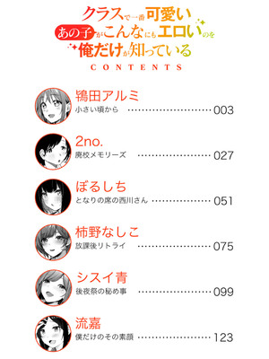 [アンソロジー] クラスで一番可愛いあの子がこんなにもエロいのを俺だけが知っている_002