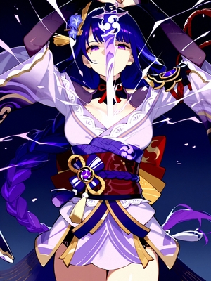 [junichoon] [PIXIV 200407] 雷電 [AI Generated] [無修正]_raiden shogun (13)