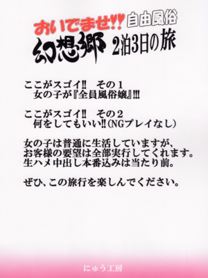[にゅう工房 (にゅう)] おいでませ!!自由風俗幻想郷2泊3日の旅 Ⅰ-ⅩⅠ  +♡フルカラー+嫌悪姦+BUZAMA東方&(壞) (東方Project)[中国翻訳]_031