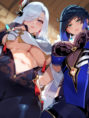 [Miyu] - Yelan x Shenhe- Hydro Meets Cryo (genshin impact)_034_28_1