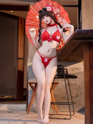 屿鱼 - Sakura 水着_09