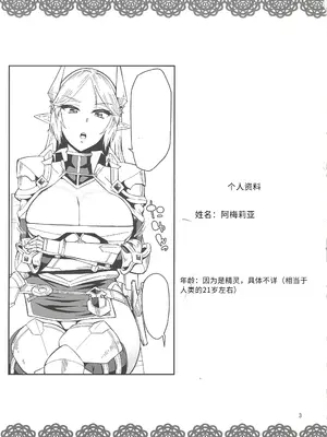 (C88) [Surface Tension (折口)] エルフの騎士アメリア (オリジナル) [中国翻訳]_03
