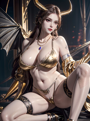 [AI绘画] 比比东 禽趣吊带蕾丝_4