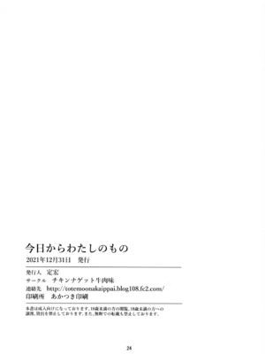 (C99) [チキンナゲット牛肉味 (定宏)] 今日からわたしのもの (東方Project)_23