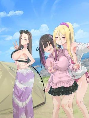 [TJ_studio (冬至)] ぎゃるキャンv～ヤリサーの美女3人とエロ目的で海へ行く話～_087