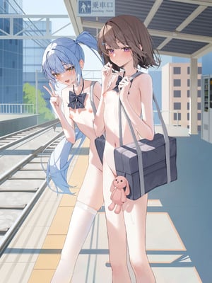 [咲凛玖] 全裸登校漫画 [中国翻訳]
