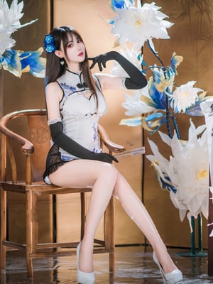 羽生三未 - 艳娘幻梦谭 瓶儿 青花瓷旗袍_06_wlpo