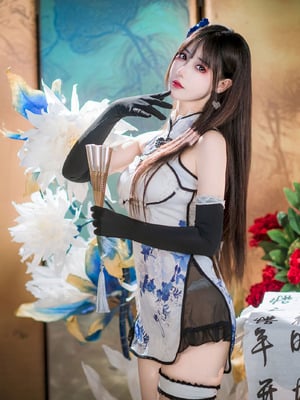 羽生三未 - 艳娘幻梦谭 瓶儿 青花瓷旗袍_08_mopv
