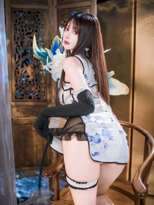 羽生三未 - 艳娘幻梦谭 瓶儿 青花瓷旗袍_12_otsl