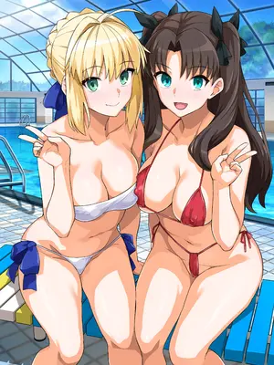 [ろいやるびっち (haruhisky)] セイバーさん ヤリモクナンパ待ち プール編 (Fate／stay night)_04