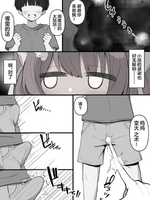 [sakanaya] 魔法の力で巨根にしたシ◯タくんを逆レ◯プしちゃうスケベ漫画 (夏色まつり) [中国翻訳]_3
