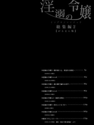 (C106) [Sugar＊Berry＊Syrup (クロエ)] 淫溺の令嬢 総集編2 【がるまに版】 (オリジナル) [RJ01448441]_04もくじ（がるまに版）