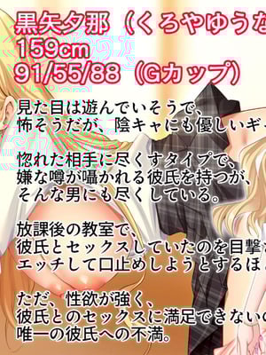 [スタジオ山ロマン (奈倉ゆまり)] 陰キャの俺にも優しいギャルが沼る、クズ系イケメン彼氏から寝取って孕ませ救ってあげる話_002_wcum