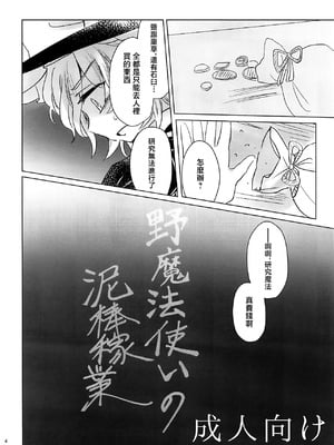 (例大祭16) [AM：TIGER (とらん)] 野魔法使いの泥棒稼業 (東方Project)｜野魔法使的小偷行當 [中国翻訳]_04_utgn