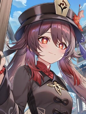 [Pixiv] 青德坊 - 炎蝶振夜，血梅绽霄，千灯灼幽引魂迢——胡桃（宿雪桃红 折梅留芳） (107479500) [Ai generated]_016_Hu_Tao_16