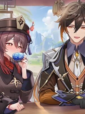 [Pixiv] 青德坊 - 炎蝶振夜，血梅绽霄，千灯灼幽引魂迢——胡桃（宿雪桃红 折梅留芳） (107479500) [Ai generated]_021_Hu_Tao_21