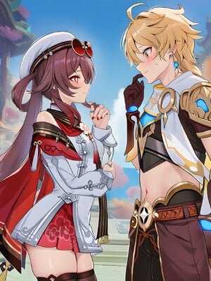 [Pixiv] 青德坊 - 炎蝶振夜，血梅绽霄，千灯灼幽引魂迢——胡桃（宿雪桃红 折梅留芳） (107479500) [Ai generated]_028_Hu_Tao_28