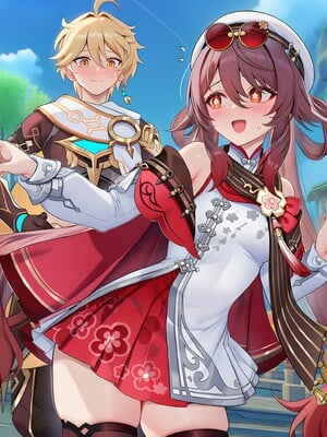 [Pixiv] 青德坊 - 炎蝶振夜，血梅绽霄，千灯灼幽引魂迢——胡桃（宿雪桃红 折梅留芳） (107479500) [Ai generated]_029_Hu_Tao_29