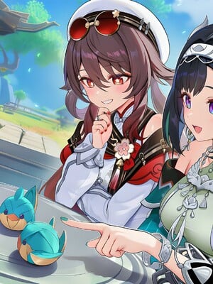 [Pixiv] 青德坊 - 炎蝶振夜，血梅绽霄，千灯灼幽引魂迢——胡桃（宿雪桃红 折梅留芳） (107479500) [Ai generated]_031_Hu_Tao_31