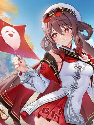 [Pixiv] 青德坊 - 炎蝶振夜，血梅绽霄，千灯灼幽引魂迢——胡桃（宿雪桃红 折梅留芳） (107479500) [Ai generated]_032_Hu_Tao_32