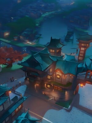 [Pixiv] 青德坊 - 炎蝶振夜，血梅绽霄，千灯灼幽引魂迢——胡桃（宿雪桃红 折梅留芳） (107479500) [Ai generated]_036_Hu_Tao_36