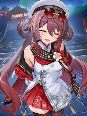 [Pixiv] 青德坊 - 炎蝶振夜，血梅绽霄，千灯灼幽引魂迢——胡桃（宿雪桃红 折梅留芳） (107479500) [Ai generated]_039_Hu_Tao_39