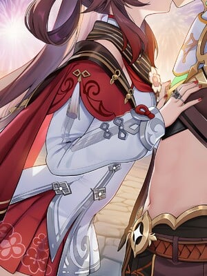 [Pixiv] 青德坊 - 炎蝶振夜，血梅绽霄，千灯灼幽引魂迢——胡桃（宿雪桃红 折梅留芳） (107479500) [Ai generated]_046_Hu_Tao_46