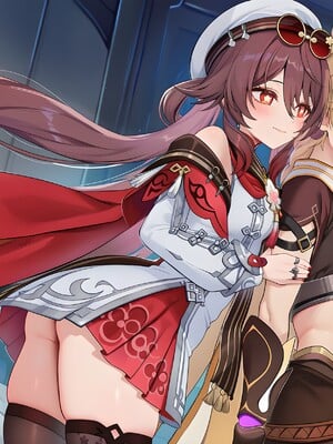 [Pixiv] 青德坊 - 炎蝶振夜，血梅绽霄，千灯灼幽引魂迢——胡桃（宿雪桃红 折梅留芳） (107479500) [Ai generated]_054_Hu_Tao_54