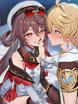 [Pixiv] 青德坊 - 炎蝶振夜，血梅绽霄，千灯灼幽引魂迢——胡桃（宿雪桃红 折梅留芳） (107479500) [Ai generated]_057_Hu_Tao_57