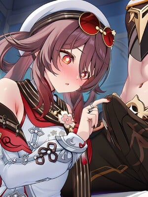 [Pixiv] 青德坊 - 炎蝶振夜，血梅绽霄，千灯灼幽引魂迢——胡桃（宿雪桃红 折梅留芳） (107479500) [Ai generated]_059_Hu_Tao_59