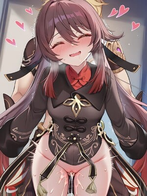 [Pixiv] 青德坊 - 炎蝶振夜，血梅绽霄，千灯灼幽引魂迢——胡桃（宿雪桃红 折梅留芳） (107479500) [Ai generated]_149_Hu_Tao_149