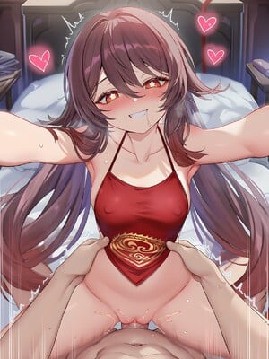 [Pixiv] 青德坊 - 炎蝶振夜，血梅绽霄，千灯灼幽引魂迢——胡桃（宿雪桃红 折梅留芳） (107479500) [Ai generated]_166_Hu_Tao_166