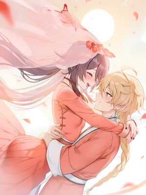 [Pixiv] 青德坊 - 炎蝶振夜，血梅绽霄，千灯灼幽引魂迢——胡桃（宿雪桃红 折梅留芳） (107479500) [Ai generated]_200_Hu_Tao_200