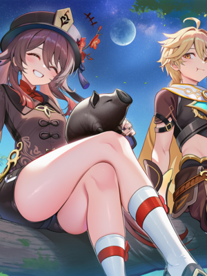 [Pixiv] 青德坊 - 炎蝶振夜，血梅绽霄，千灯灼幽引魂迢——胡桃（宿雪桃红 折梅留芳） (107479500) [Ai generated]_201__132735106_p0