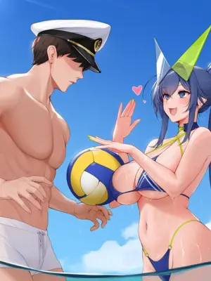 [AI小松鸟]清浪之上的排球，碧空之下的青梅，与蜜海之中的纯恋❤️新泽西老婆为你而奉上的蜜欲海滩❤️ 1-3 (AI Generated)_026_p25