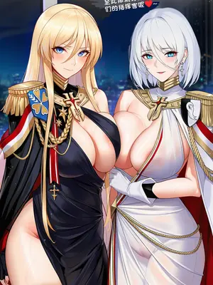 [AI小松鸟]俾斯麦姐妹双飞，被打断的独恋时刻❤️双恋之夜❤️与俾斯麦姐妹的暧昧双情❤️ 1-2 [Ai Generated]_p40