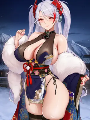 [AI小松鸟]重樱雪夜的温泉赴约❤️与欧根亲王老婆的漫恋之夜❤️ [Ai Generated]_002_p01