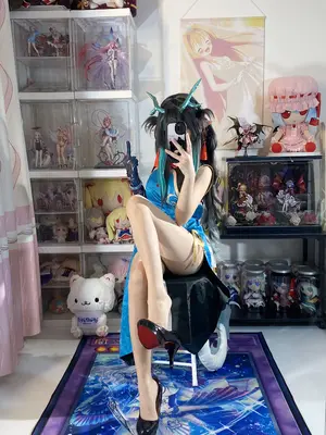 白栎Shirly - 明日方舟 夕 染尘烟旗袍_018_pxan