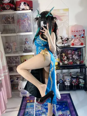 白栎Shirly - 明日方舟 夕 染尘烟旗袍_039_esru