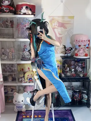 白栎Shirly - 明日方舟 夕 染尘烟旗袍_041_atjr