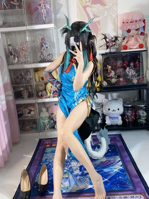 白栎Shirly - 明日方舟 夕 染尘烟旗袍_049_akot