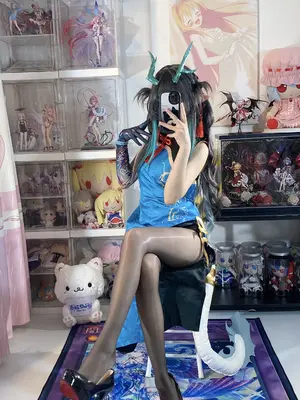 白栎Shirly - 明日方舟 夕 染尘烟旗袍_070_foaf