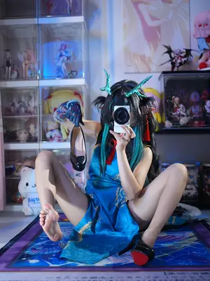 白栎Shirly - 明日方舟 夕 染尘烟旗袍_107_bvvp