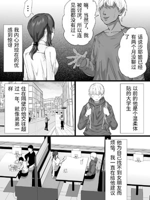 [ふりんずかん (しーたけ)] 負隣人愛〜人妻が失恋続きで闇堕ちした隣人学生に躾けられて寝取られる話〜 [中国翻訳]_0003